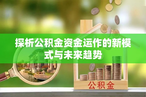 爱辉探析公积金资金运作的新模式与未来趋势